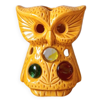 Owl/owl ceramic tealight holder 70s