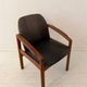 Mid-century modern chair in teak and black leather, Germany, 1960s