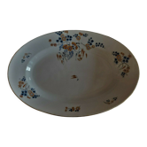 Plat de service ovale en porcelaine décor japonisant Art Deco