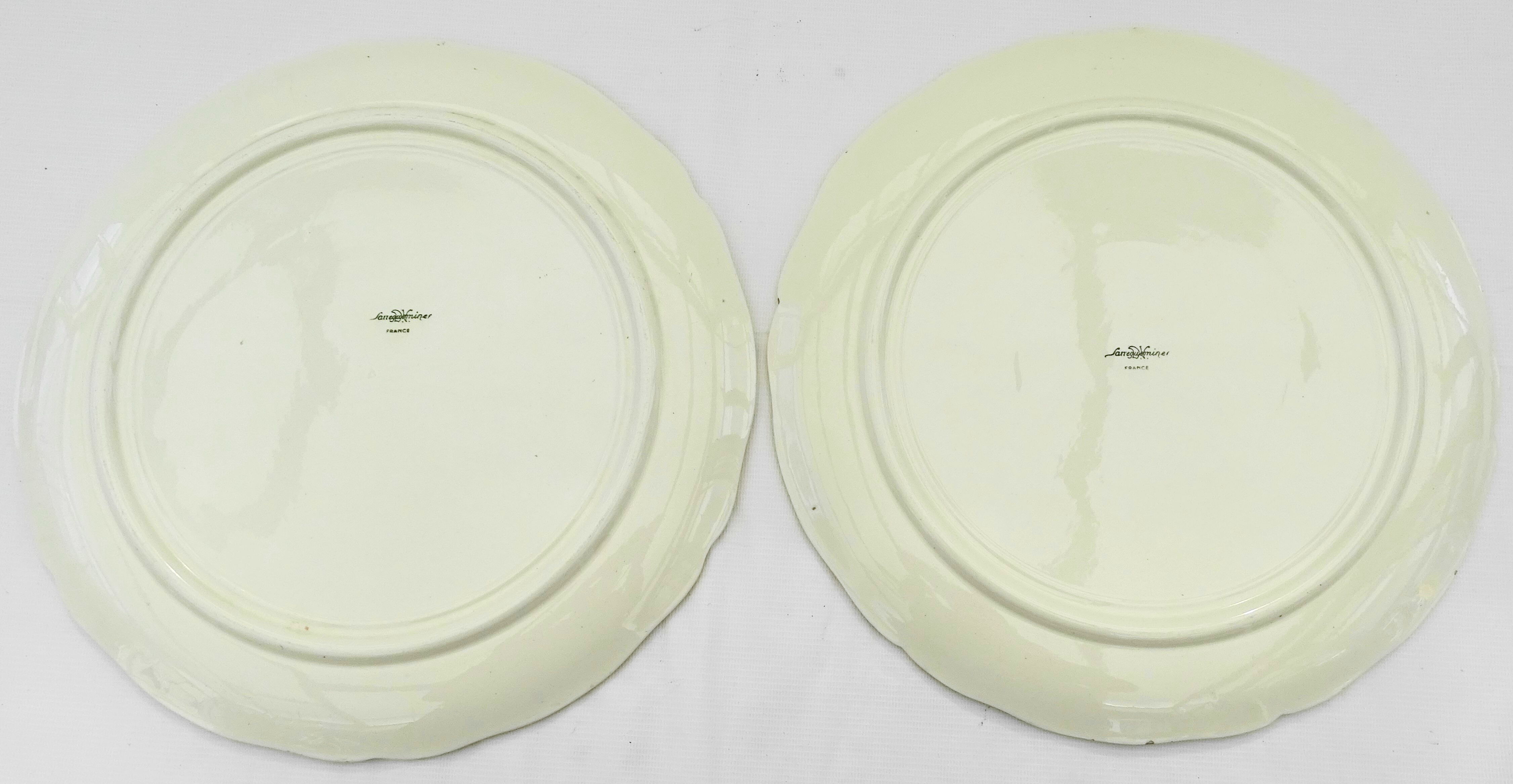 Pair of large Sarreguemines cake dishes