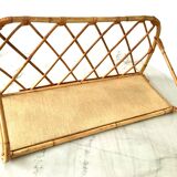Beautiful vintage rattan and natural bamboo shelf from the 60s