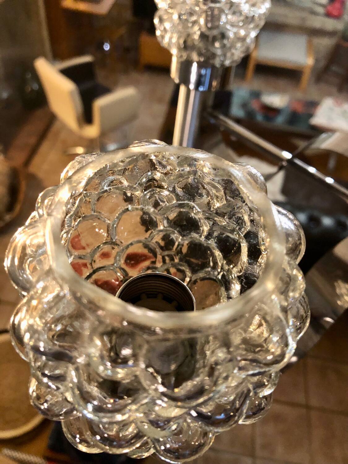 Lustre avec verreries Hélèna Tynell 1970