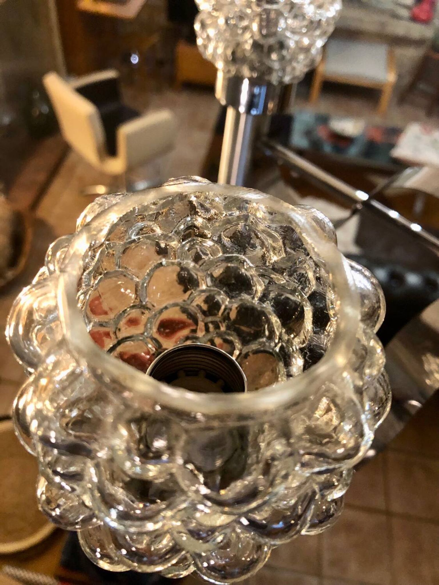Lustre avec verreries Hélèna Tynell 1970
