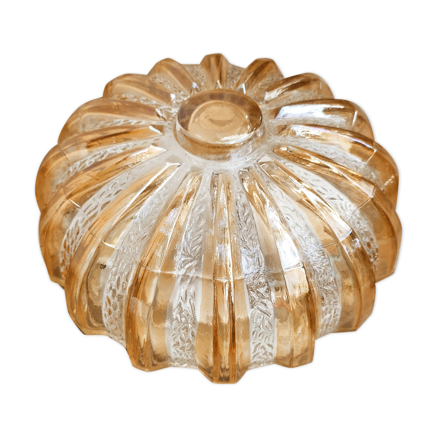 Ceiling lamp or sun wall lamp in iridescent glass