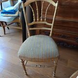 2 gilded Napoleon III bedroom chairs, 1900s