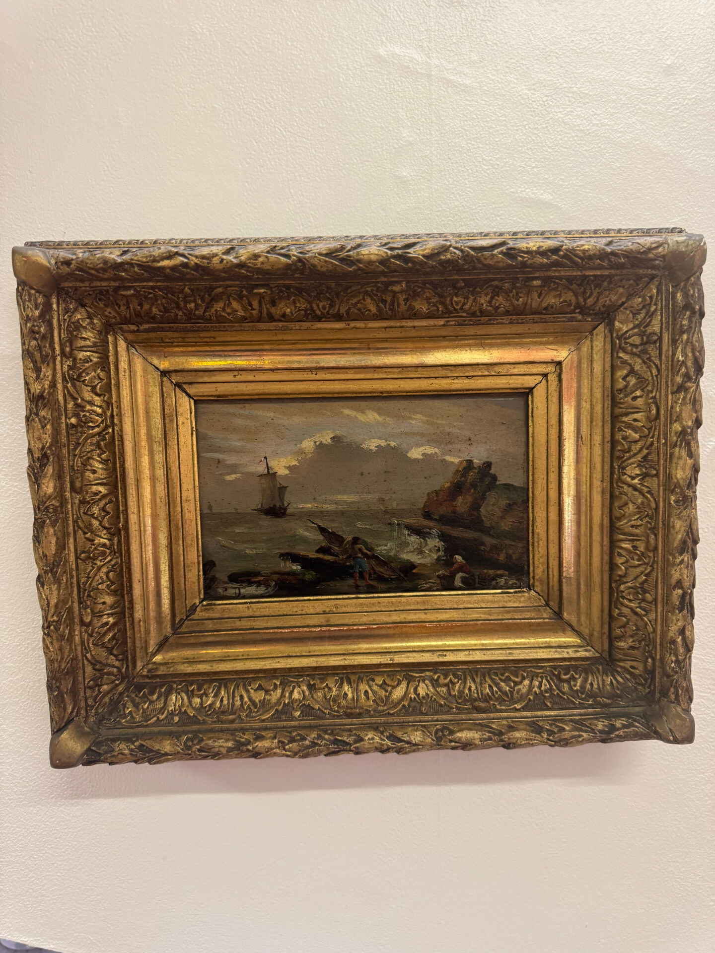 Oil on wood 19th century