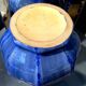 Grand vase forme amphore en gres de pierrefonds a couleur bleue et verte