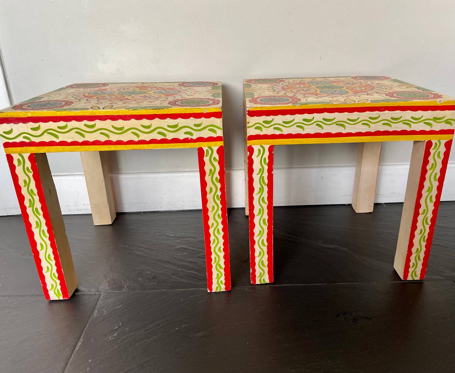 Pair of bedside or end table side tables