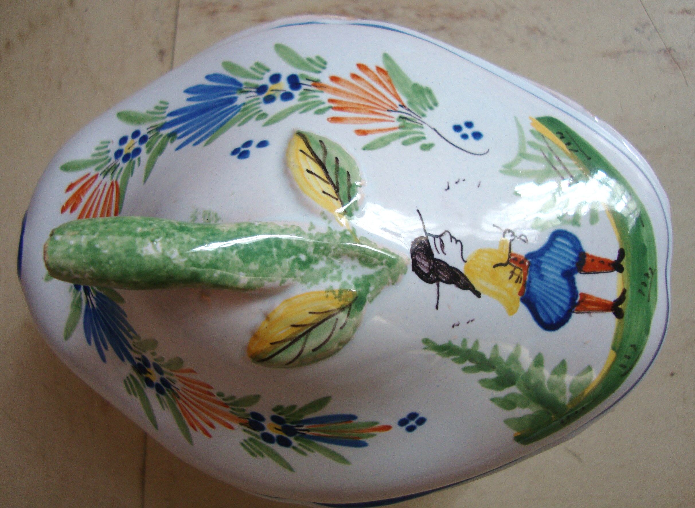 Ceramic mustard pot from Quimper Henriot