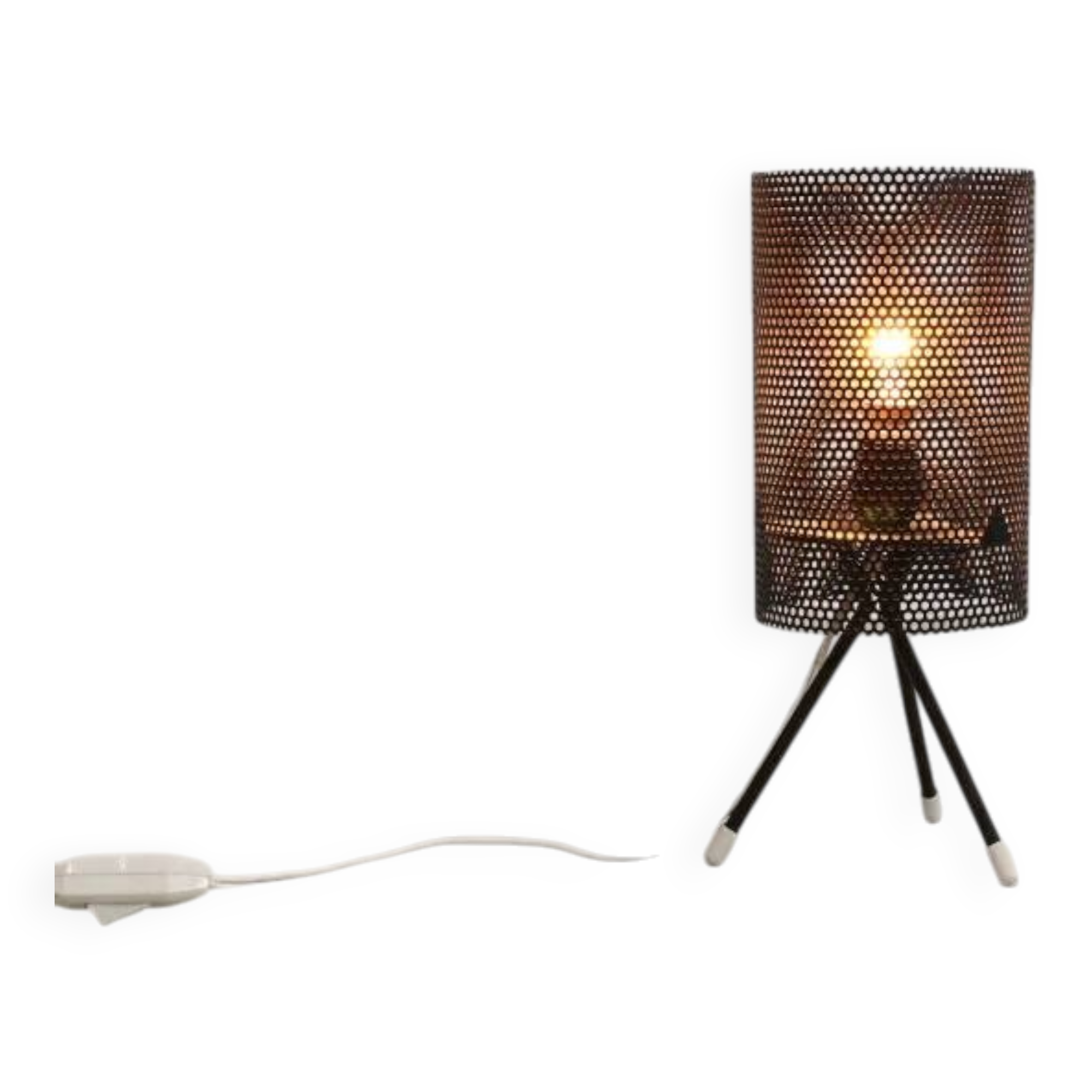 Lampe de table Pilastro moderniste hollandaise en métal perforé par Tjerk Reijenga