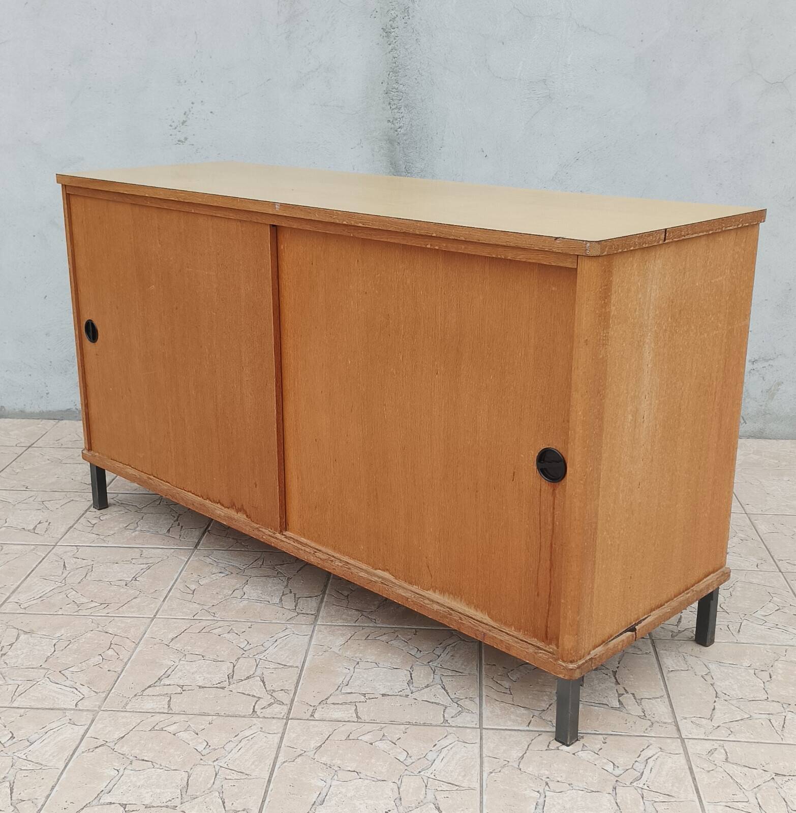 Enfilade vintage buffet d'école en chêne