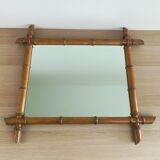 Miroir en bois façon bambou 65x55cm