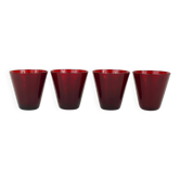 Quatre verres à boire Kartio de Kaj Franck style milieu du siècle par Nuutajarvi Nottsjo Finlande