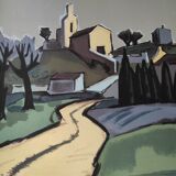 Landscape of Provence - original lithograph signed - numbered - Jean-Claude Quilici