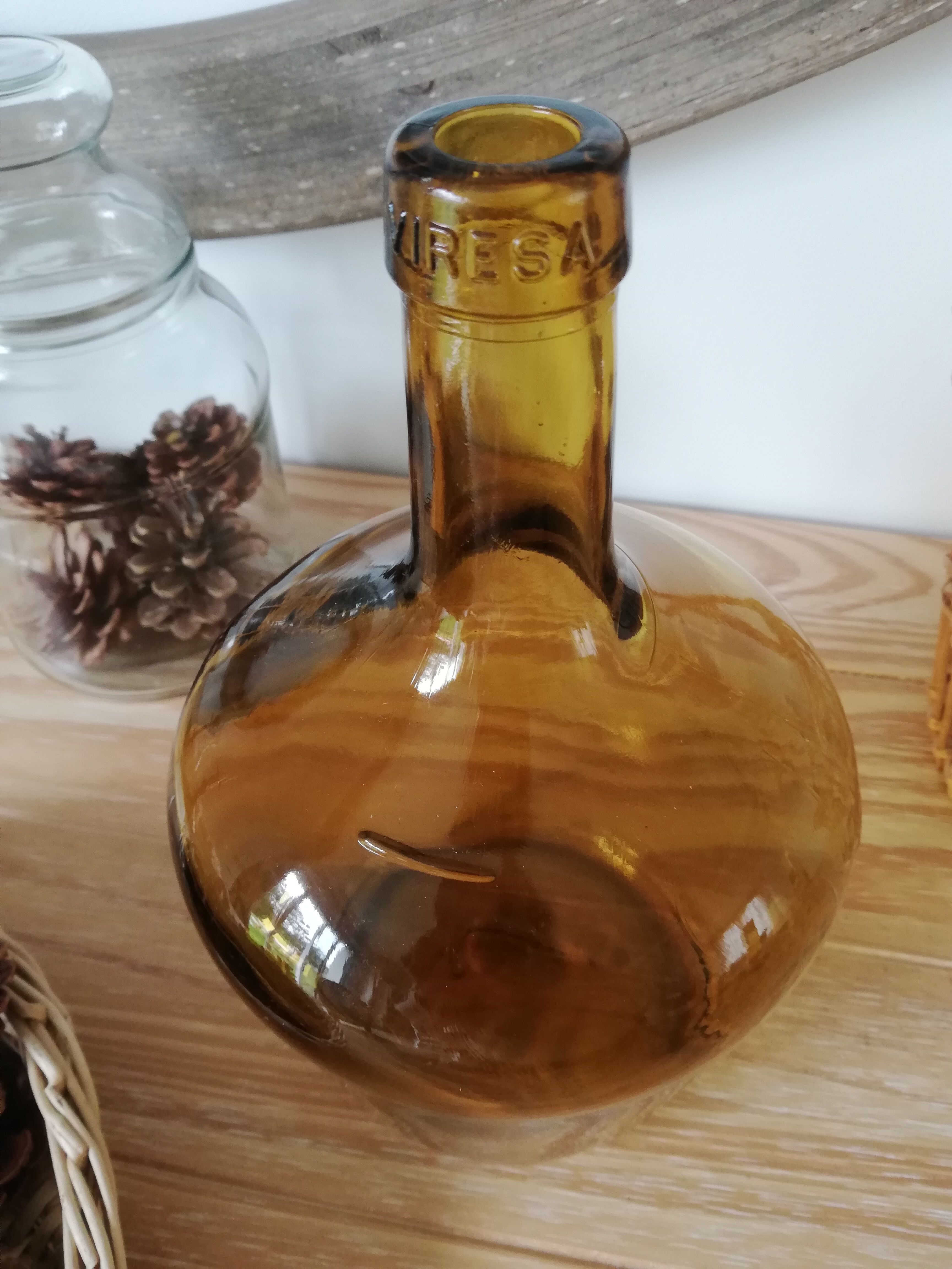Vintage amber demijohn