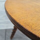 Wooden coffee table twisted tripod base