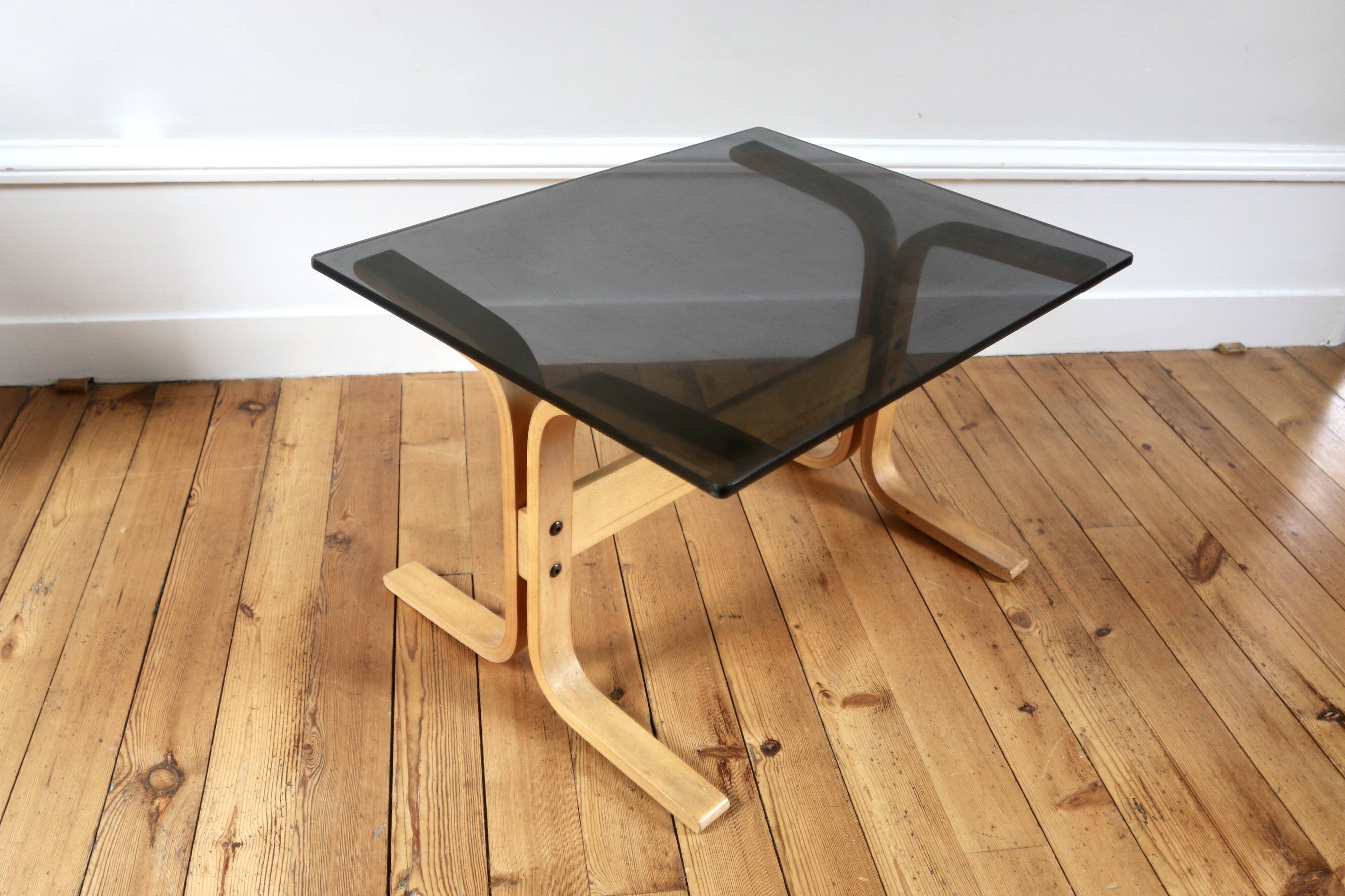 Vintage Scandinavian glass coffee table 1960 Ingmar Relling