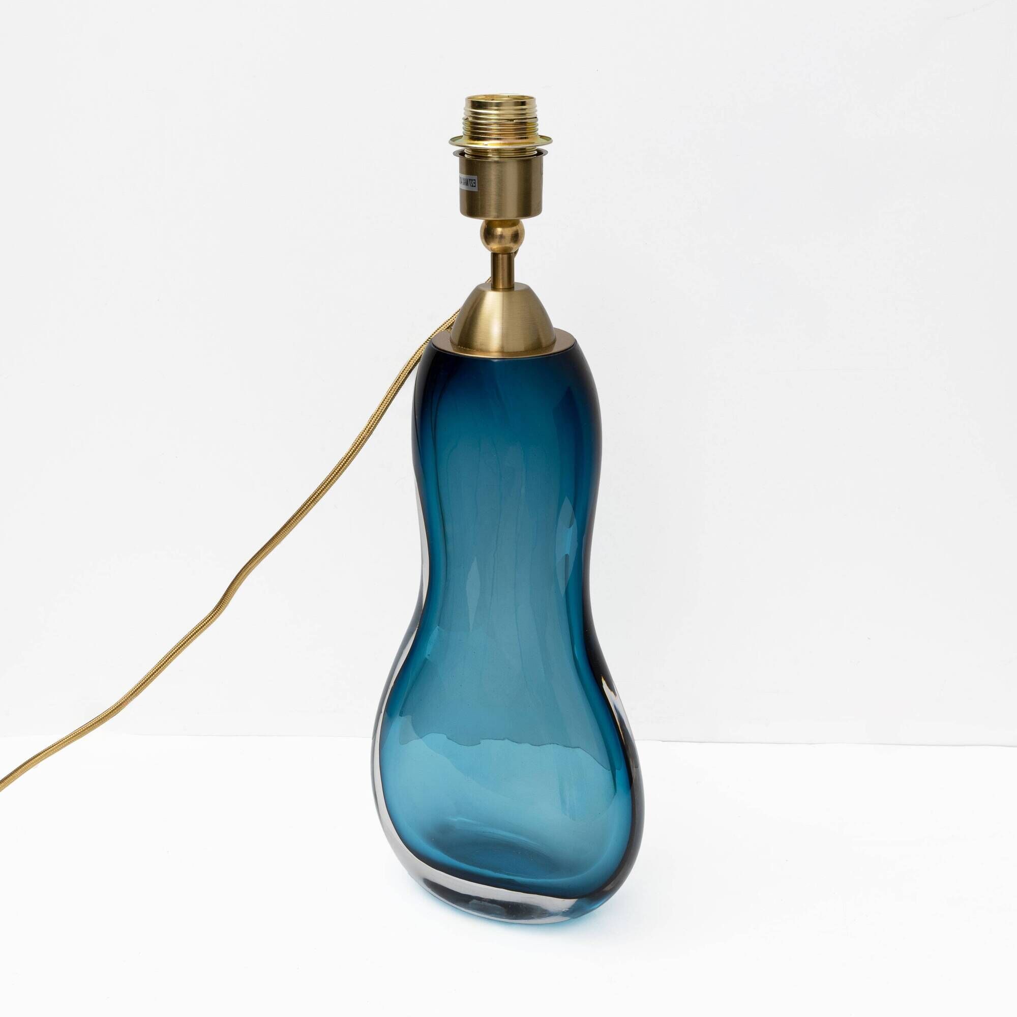 Pair of Italian Mid-Century Blue Murano Sommerso Glass Table Lamp