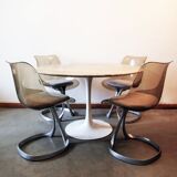 Travertine tulip table by Maurice Burke for Arkana, 1970s