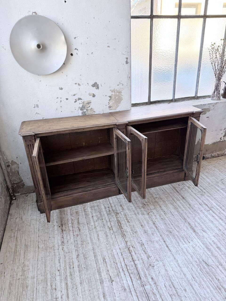 Enfilade display cabinet, solid oak, 1920.