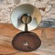 Lampe de table industrielle française des années 1930 – Champignon en fer et bakélite avec douille à baïonnette – 32 cm de diamètre