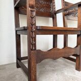 Paire de fauteuils style espagnol bois sculpté 1900