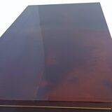 Table à manger italienne en cuir de chèvre par Aldo Tura, années 1970