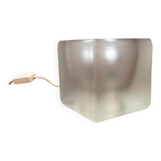 Vintage German glass cube table lamp TA 14 by Peill & Putzler, 1970s.