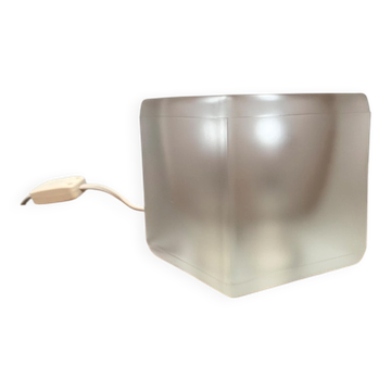 Vintage German glass cube table lamp TA 14 by Peill & Putzler, 1970s.