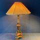 Antique lamp in gilded carved wood, tripod, Napoleon III, 19th century