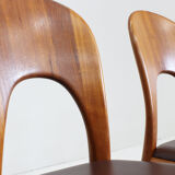 Vintage Danish teak dining chairs by Niels Koefoed set of 8