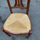 Louis XVI style chair in solid oak and straw.