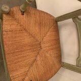 Provencal armchair in patinated beech Seat in straw XX century