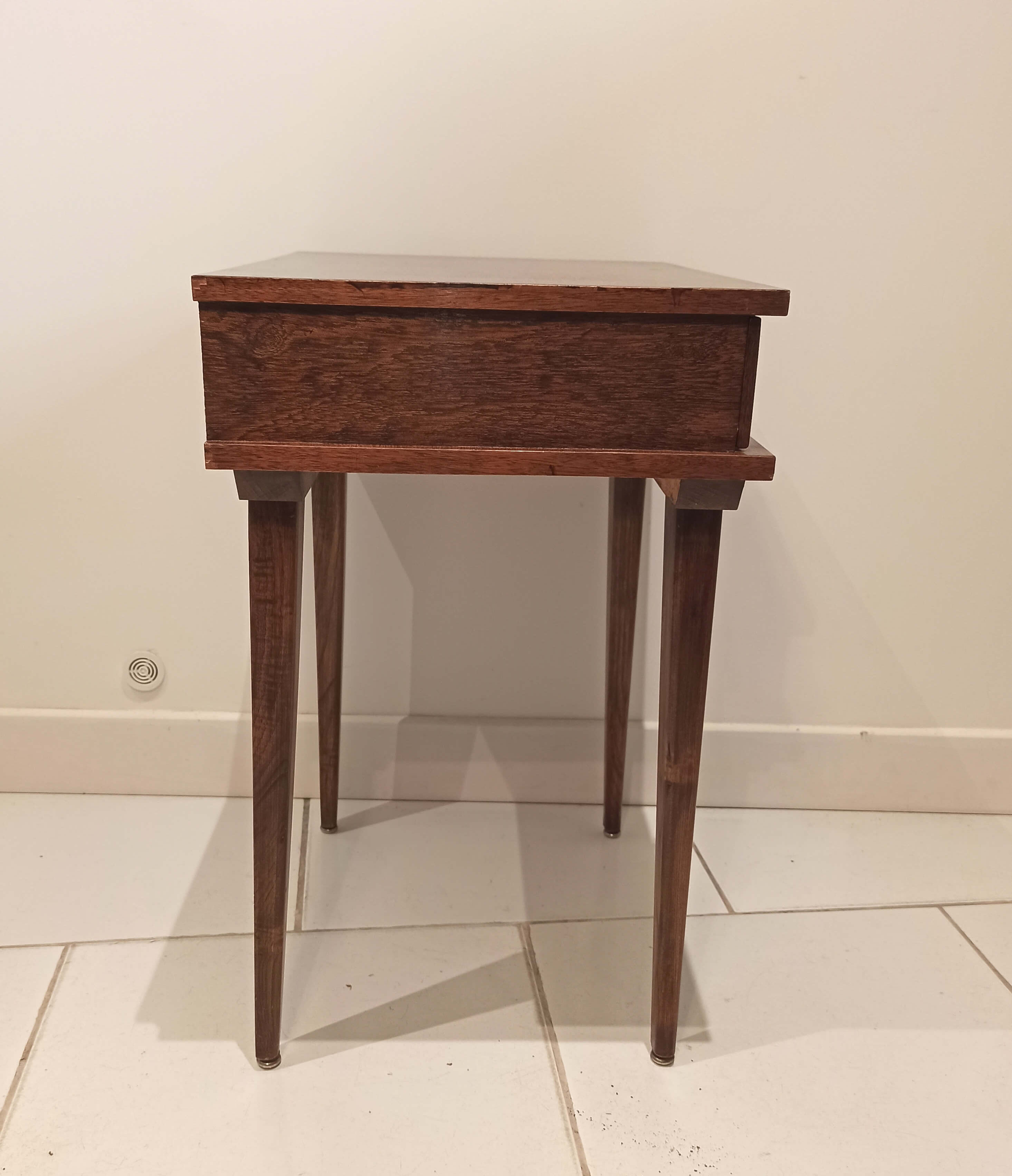 Bedside vintage nightstand compass legs drawer Stella