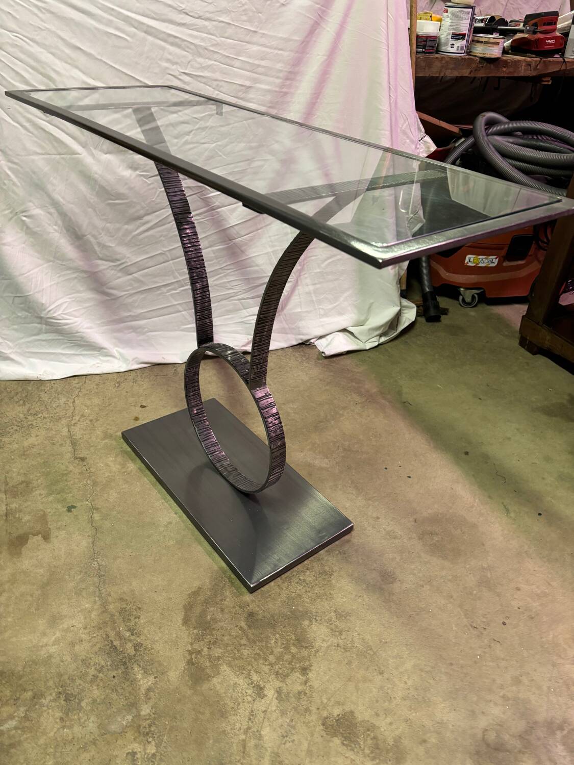 Steel and glass console