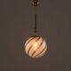 Murano glass striped globe lamp attr. to Venini, Italy 1970s