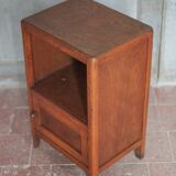 Wooden bedside table with compartment, reconstruction period.