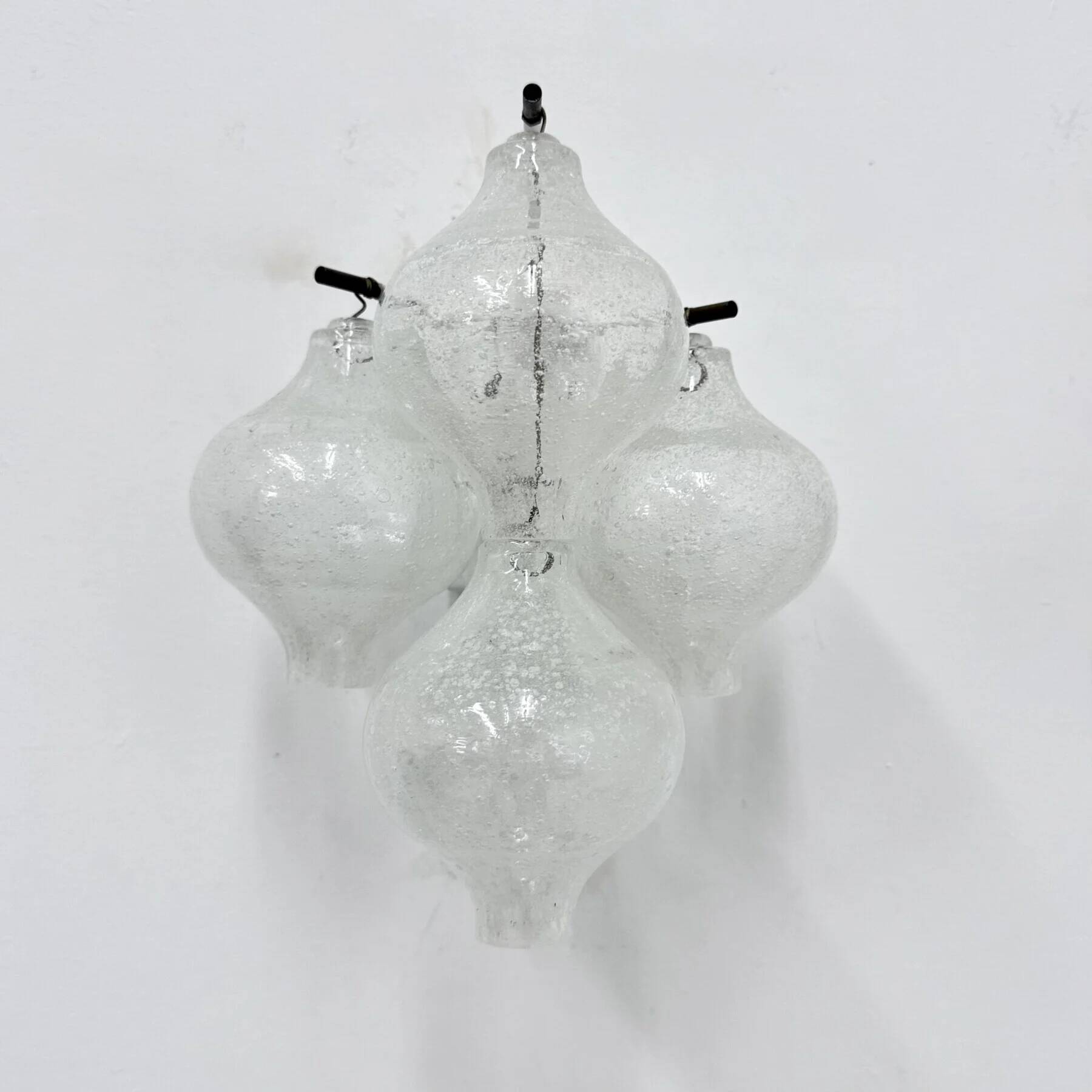 Mid-century Tulipan glass pair of sconces by Kalmar, Austria, 1960s