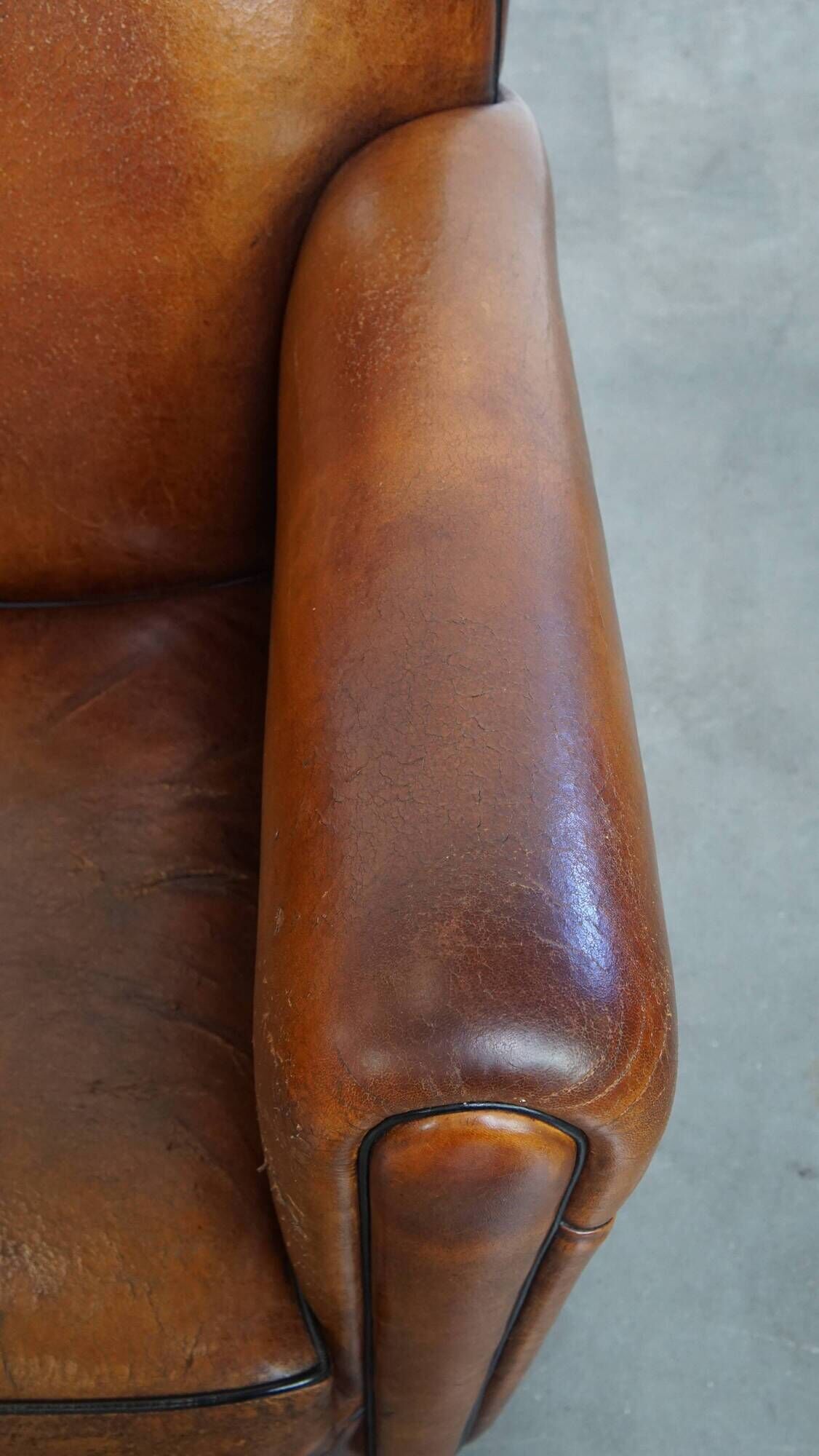 Set of 2 Vintage Sheepskin Leather Design Chairs