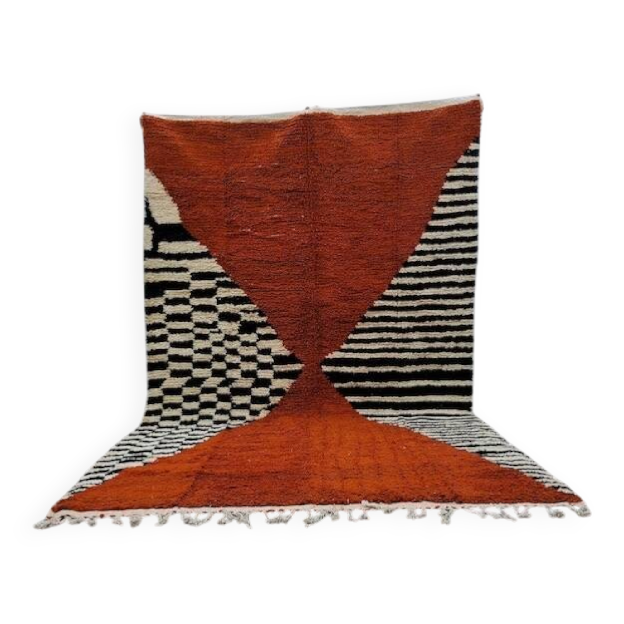 Traditional handmade Beni Ouraine rug, size 140 x 260 cm