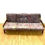 Canapé rétro, structure en bois massif, années 1970