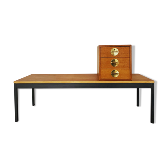 Teak bench with drawers cabinet by Erik Herløv for Nordiska Kompaniet