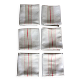 6 beige and red mattress cloth napkins