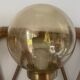 2 round globe amber glass bedside table lamps