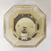 Italian wall lamp Ismos octagonal yellow glass 70s