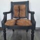 Louis XVI style Jacob armchair in genuine goatskin