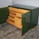Italian emerald green and brass cabinet ,1970