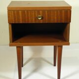1960s bedside table with tapered legs