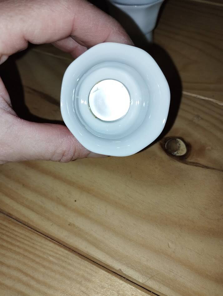 Pair of antique glass egg cups – Floral & insect decoration – Po