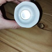 Pair of antique glass egg cups – Floral & insect decoration – Po